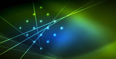 Neon parlayan dalga, sihirli enerji ve ışık arka plan