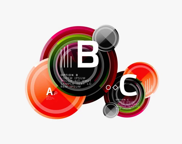 Astratto rotondo forme geometriche, cerchi moderni sfondo — Vettoriale Stock
