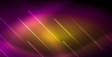 Neon parlayan çizgiler, sihirli enerji uzay ışığı konsepti, soyut arka plan duvar kağıdı tasarımı