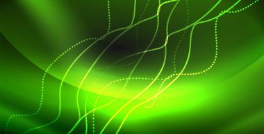 Koyu, parlak hareket, sihirli alan ışık parlayan soyut dalga. Techno arka plan