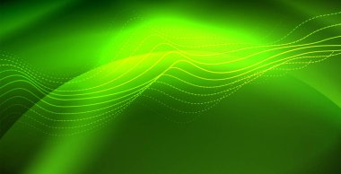 Koyu, parlak hareket, sihirli alan ışık parlayan soyut dalga. Techno arka plan