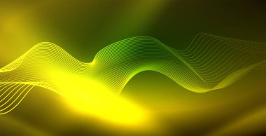 Koyu, parlak hareket, sihirli alan ışık parlayan soyut dalga. Techno arka plan