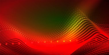 Koyu, parlak hareket, sihirli alan ışık parlayan soyut dalga. Techno arka plan