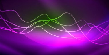 Koyu, parlak hareket, sihirli alan ışık parlayan soyut dalga. Techno arka plan