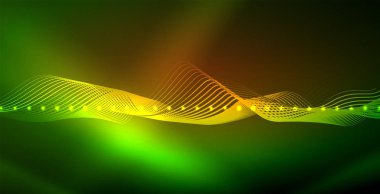 Koyu, parlak hareket, sihirli alan ışık parlayan soyut dalga. Techno arka plan