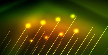 Neon parlayan dalga, sihirli enerji ve ışık arka plan