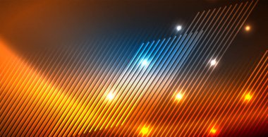 Neon parlayan techno hatları, mavi Hi-Tech futuristik soyut arka plan ışık ile şablon