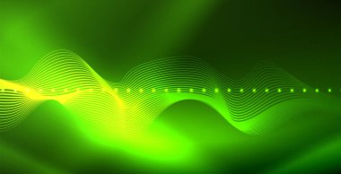 Koyu, parlak hareket, sihirli alan ışık parlayan soyut dalga. Techno arka plan