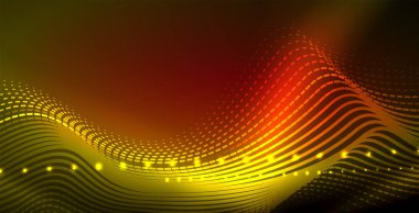 Koyu, parlak hareket, sihirli alan ışık parlayan soyut dalga. Techno arka plan