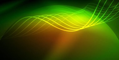 Koyu, parlak hareket, sihirli alan ışık parlayan soyut dalga. Techno arka plan