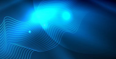 Dalgalar ile renkli neon ışıklar soyut arka plan