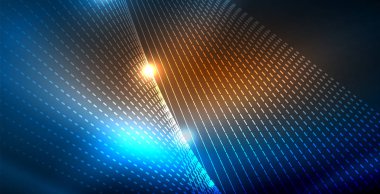 Dalgalar ile renkli neon ışıklar soyut arka plan