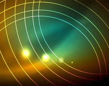 Parlak çevrelerin parlayan soyut arka plan