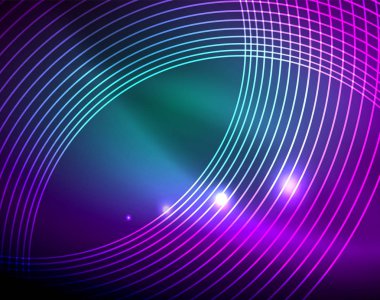 Neon Çemberleri Soyut Arkaplan