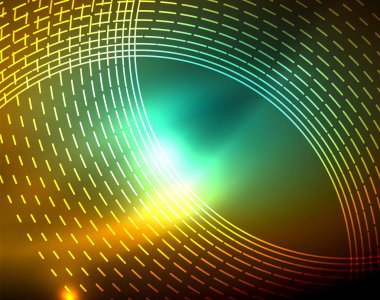 Parlak çevrelerin parlayan soyut arka plan