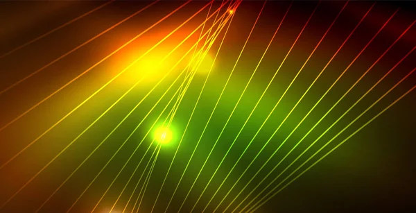 Цвет неоновых огней с волнами абстрактного фона — стоковый вектор
