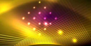 Neon parlayan çizgiler, sihirli enerji uzay ışığı konsepti, soyut arka plan duvar kağıdı tasarımı