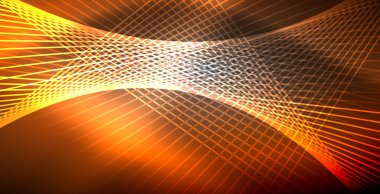 Neon parlayan çizgiler, sihirli enerji uzay ışığı konsepti, soyut arka plan duvar kağıdı tasarımı