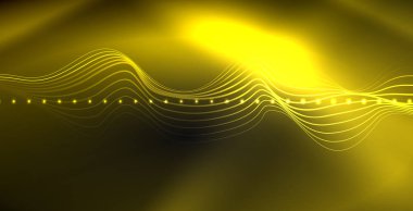 Koyu, parlak hareket, sihirli alan ışık parlayan soyut dalga. Techno arka plan