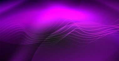 Koyu, parlak hareket, sihirli alan ışık parlayan soyut dalga. Techno arka plan