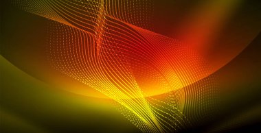 Koyu, parlak hareket, sihirli alan ışık parlayan soyut dalga. Techno arka plan