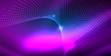 Dalgalar ile renkli neon ışıklar soyut arka plan