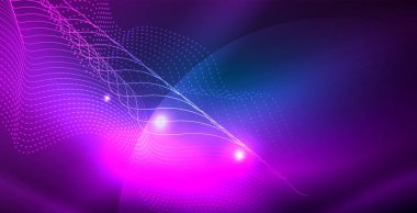 Dalgalar ile renkli neon ışıklar soyut arka plan