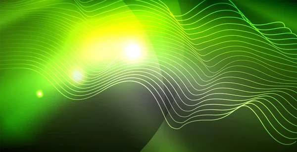 Lesknoucí se lesknoucí neonové vlny — Stockový vektor