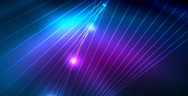Farbe Neonlichter mit Wellen abstrakten Hintergrund — Stockvektor