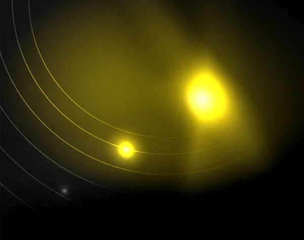Темний простір з неоновим кольором світяться вогні абстрактний фон — стоковий вектор