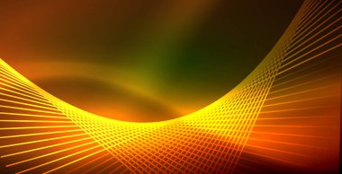 Neon parlayan dalga, sihirli enerji ve ışık arka plan