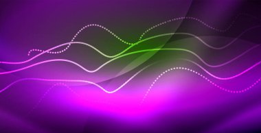 Koyu, parlak hareket, sihirli alan ışık parlayan soyut dalga. Techno arka plan