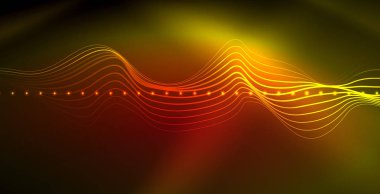 Koyu, parlak hareket, sihirli alan ışık parlayan soyut dalga. Techno arka plan