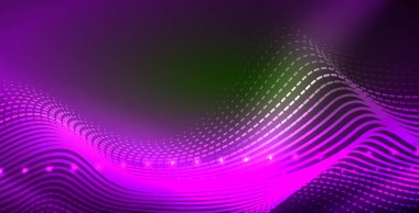 Koyu, parlak hareket, sihirli alan ışık parlayan soyut dalga. Techno arka plan