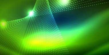 Dalgalar ile renkli neon ışıklar soyut arka plan