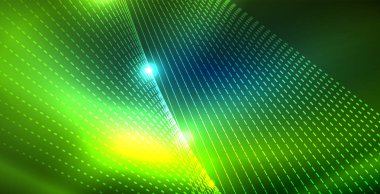 Dalgalar ile renkli neon ışıklar soyut arka plan