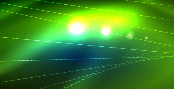 Lampu neon warna dengan latar belakang abstrak gelombang - Stok Vektor