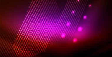 Neon parlayan dalga, sihirli enerji ve ışık arka plan