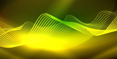 Koyu, parlak hareket, sihirli alan ışık parlayan soyut dalga. Techno arka plan