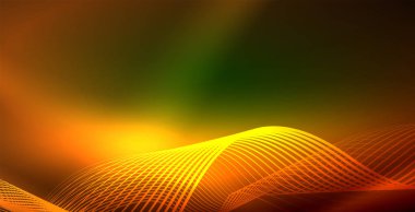 Koyu, parlak hareket, sihirli alan ışık parlayan soyut dalga. Techno arka plan