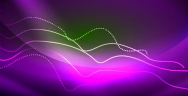 Koyu, parlak hareket, sihirli alan ışık parlayan soyut dalga. Techno arka plan