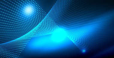 Dalgalar ile renkli neon ışıklar soyut arka plan