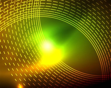 Parlak çevrelerin parlayan soyut arka plan