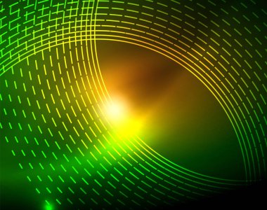 Neon Çemberleri Soyut Arkaplan