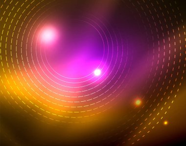 Parlak çevrelerin parlayan soyut arka plan
