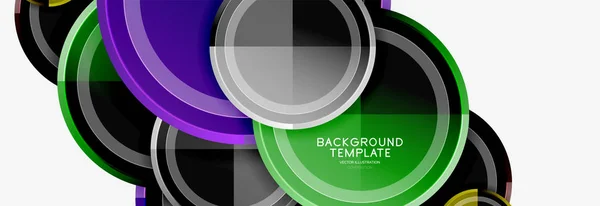 Kreis geometrische abstrakte Hintergrundvorlage für Web-Banner, Geschäftspräsentation, Branding, Tapete — Stockvektor