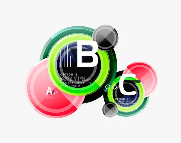 Astratto rotondo forme geometriche, cerchi moderni sfondo — Vettoriale Stock