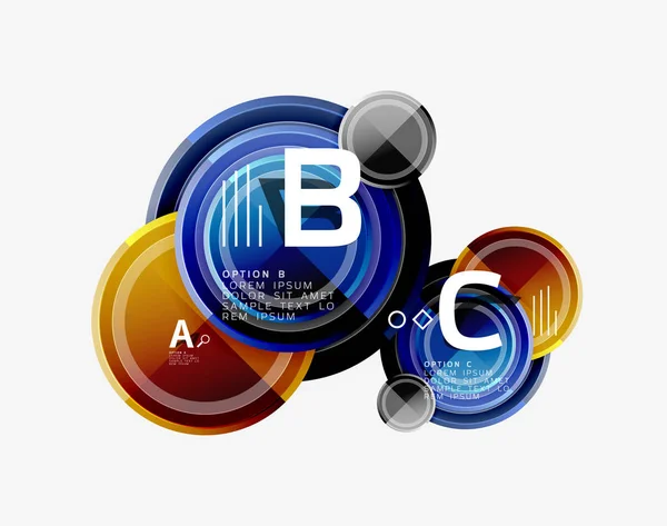 Modello circolare, composizione astratta dei cerchi — Vettoriale Stock