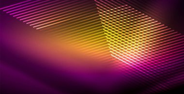 Neon parlayan çizgiler, sihirli enerji uzay ışığı konsepti, soyut arka plan duvar kağıdı tasarımı