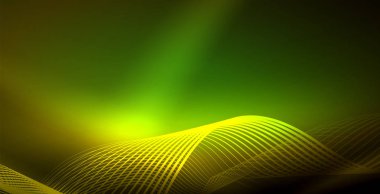 Koyu, parlak hareket, sihirli alan ışık parlayan soyut dalga. Techno arka plan